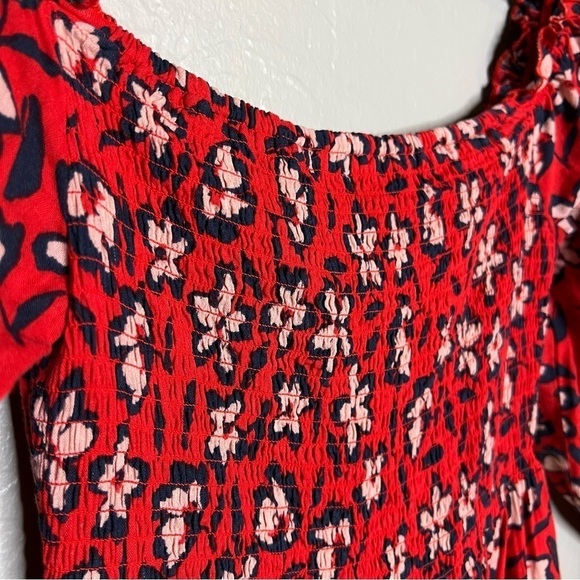 Who What Wear Smocked Flare Midi Dress - Picture 8 of 8